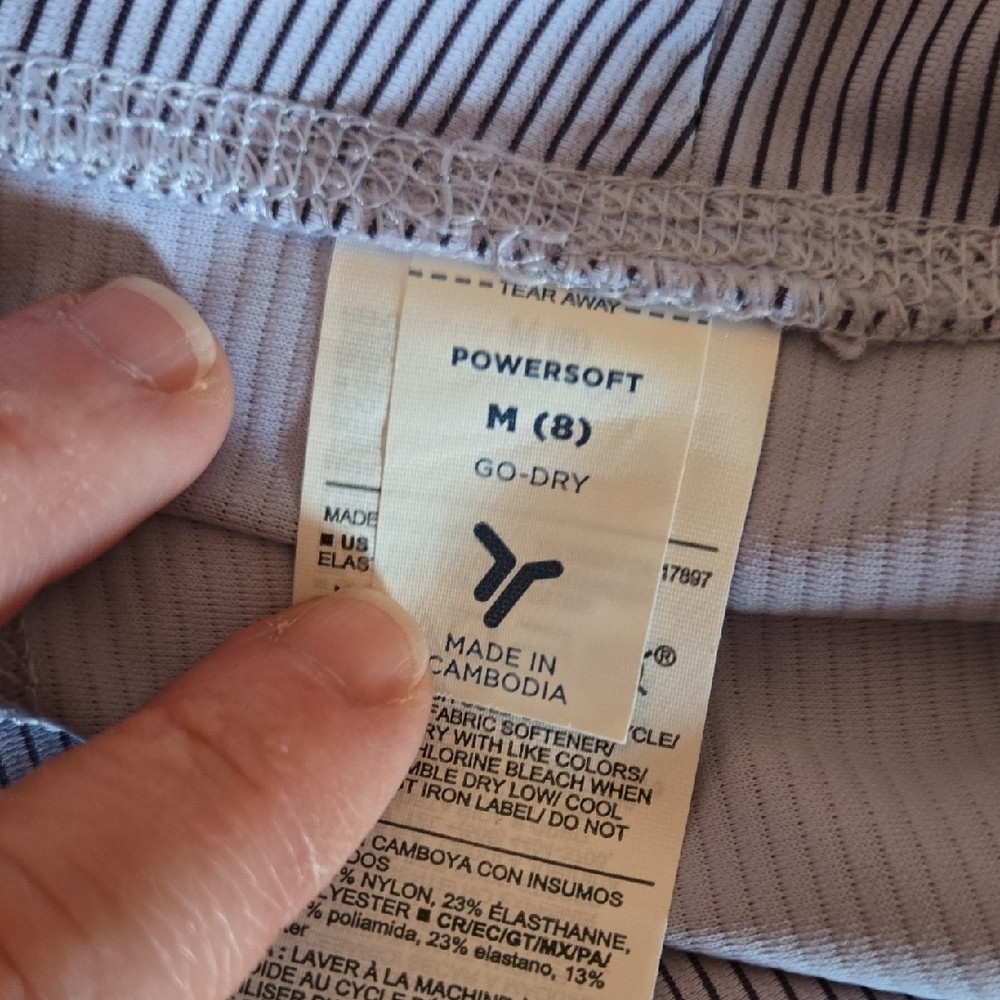 Old Navy Powersoft Go-Dry Blue and Pink Kids Leggings - Size 8 - Picture 2 of 6